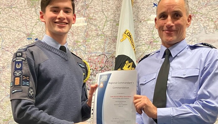 Henry B (Yr 13) has been named Kent Cadet of the year
